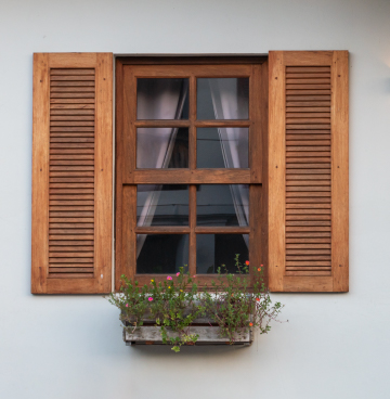 Exterior louvered shutters for windows in Hyderabad